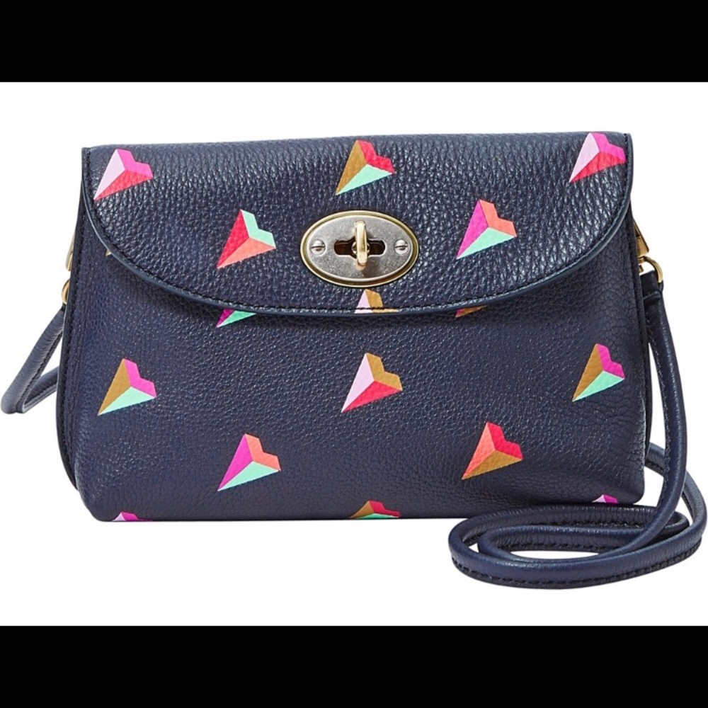 Fossil heart crossbody purse
